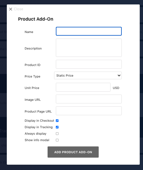 Configuration form in the Bolt Dashboard