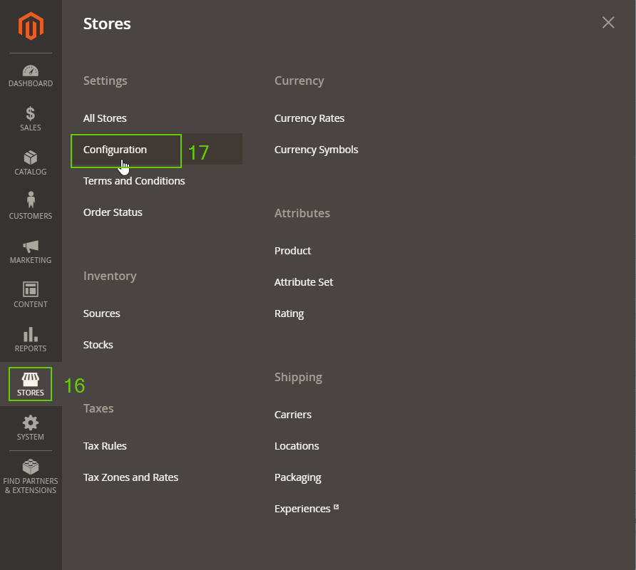 Store Configurations.