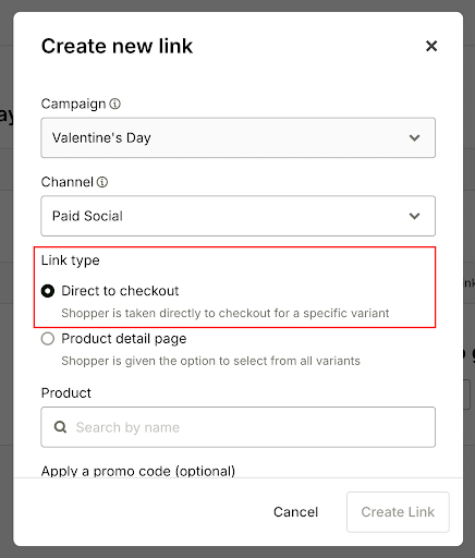 Create a checkout link