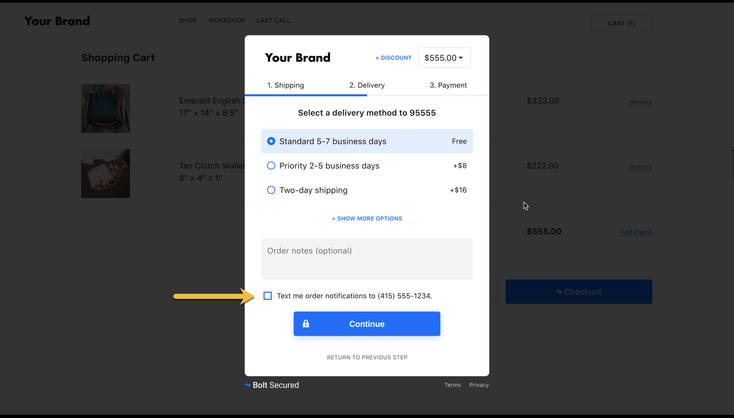 checkout order tracking