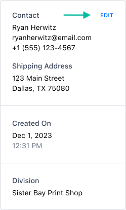 Edit Shipping Address