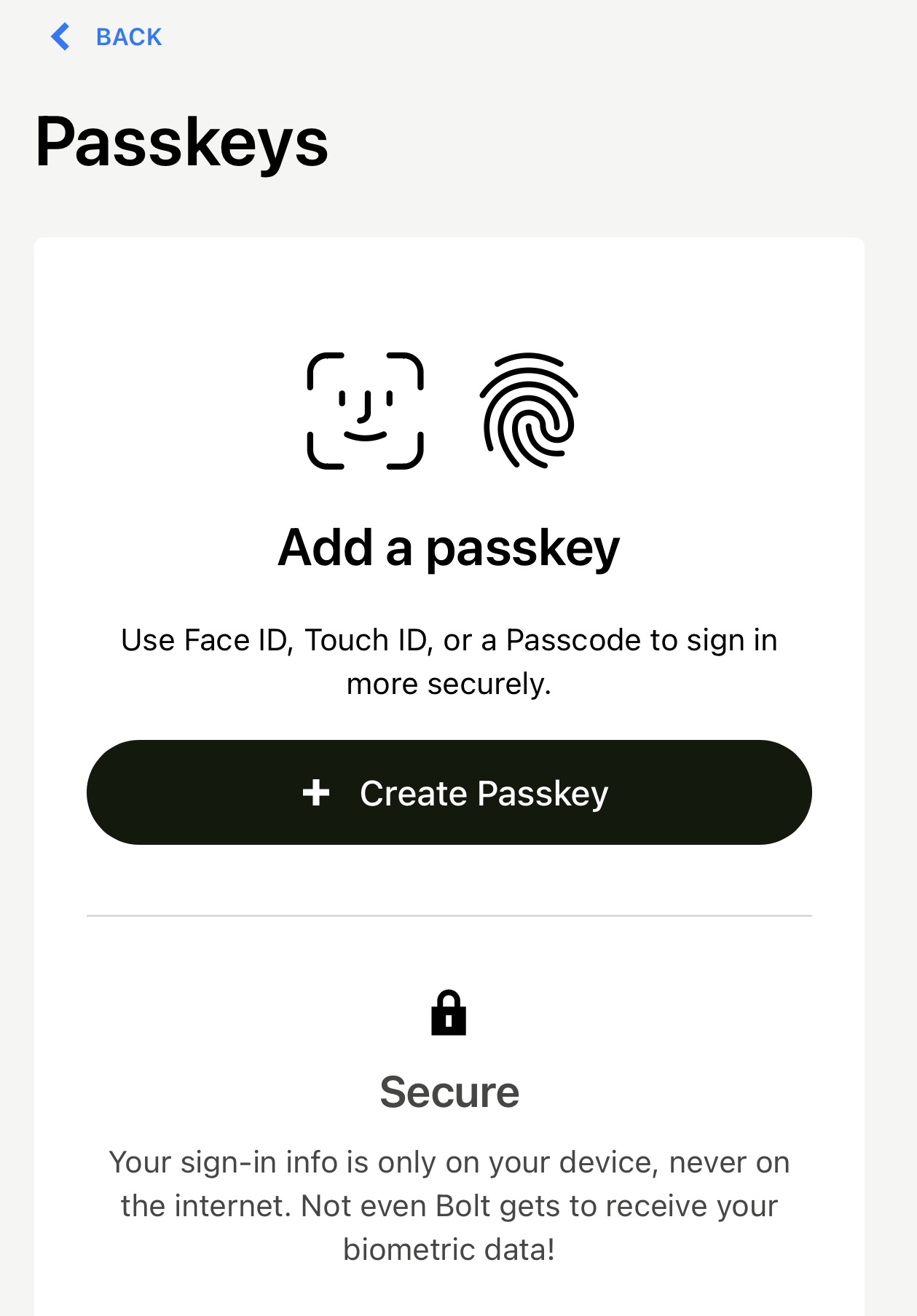 Create Passkey