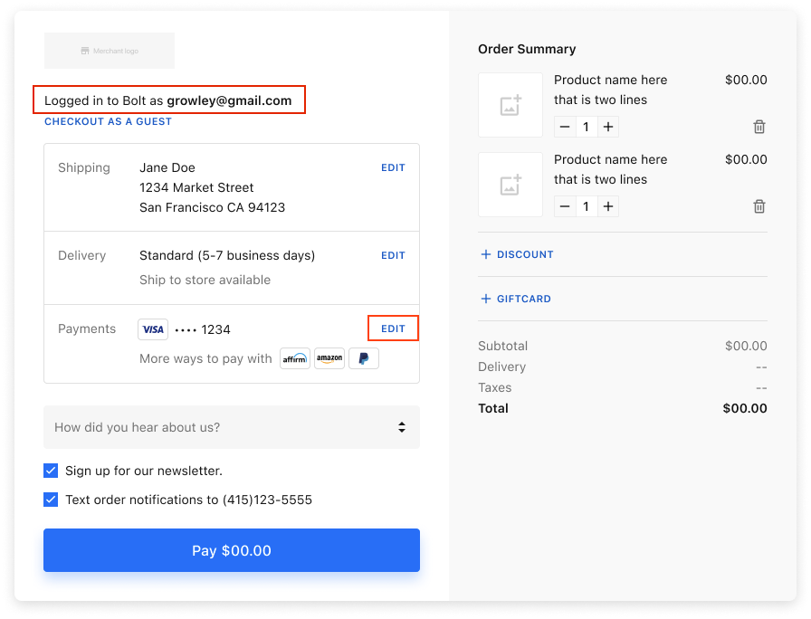 Update payment method